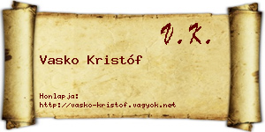 Vasko Kristóf névjegykártya