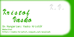 kristof vasko business card