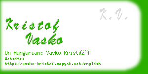 kristof vasko business card